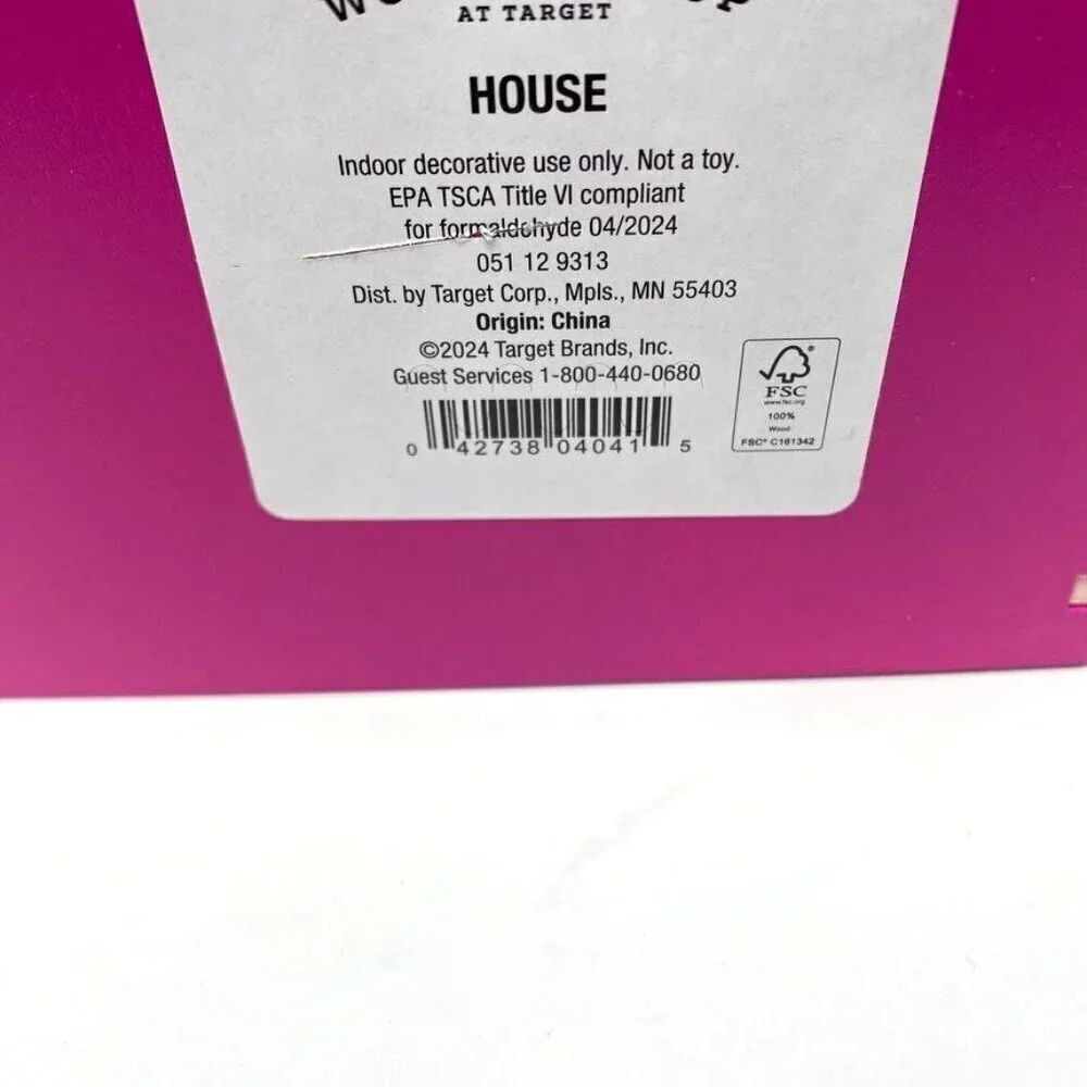 Featherly Friends™ Wood House Christmas Figurine Wondershop™ Pink House Only